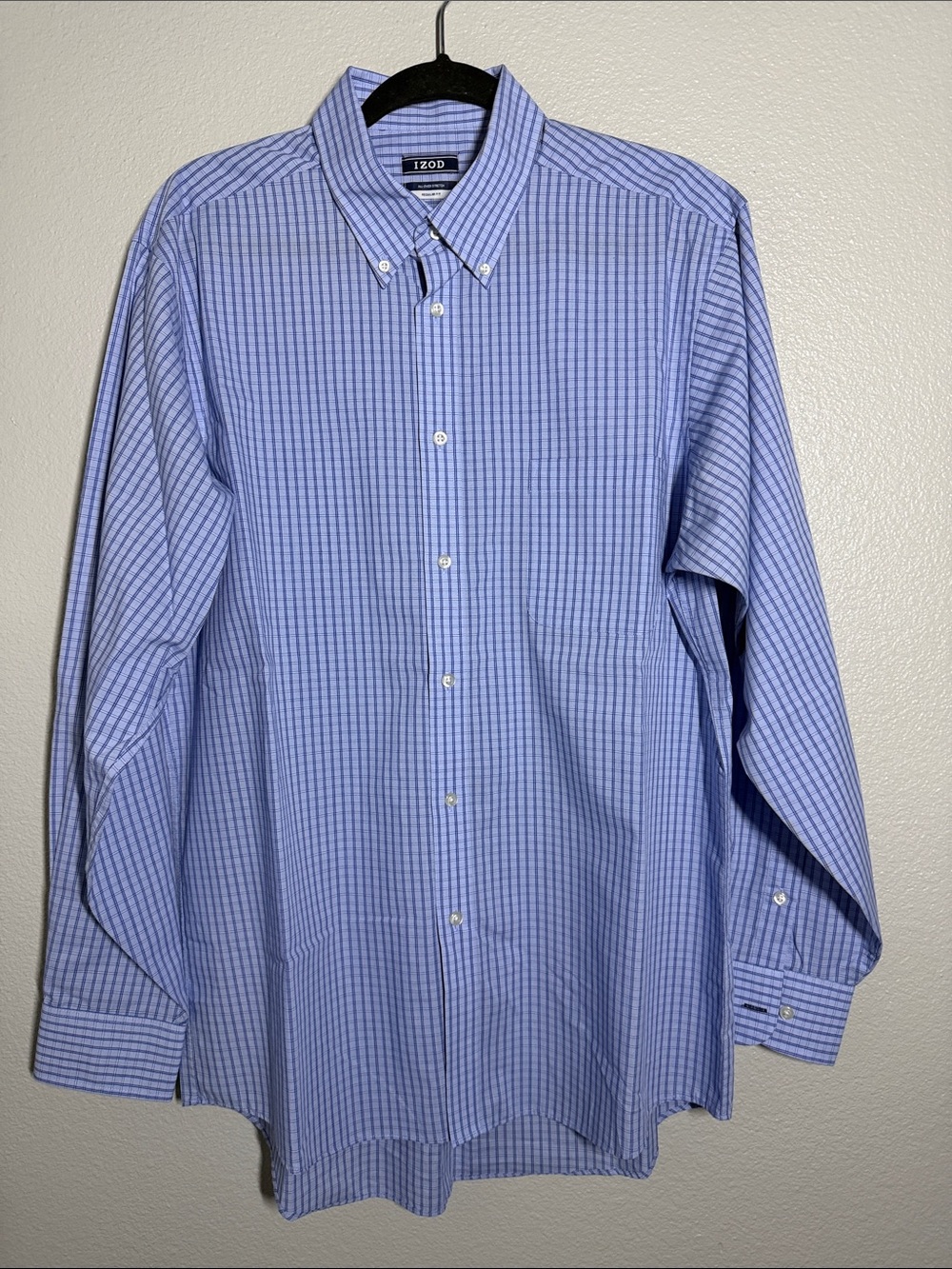 Izod Men’s Light Blue Striped Button-Down Dress Shirt NWOT